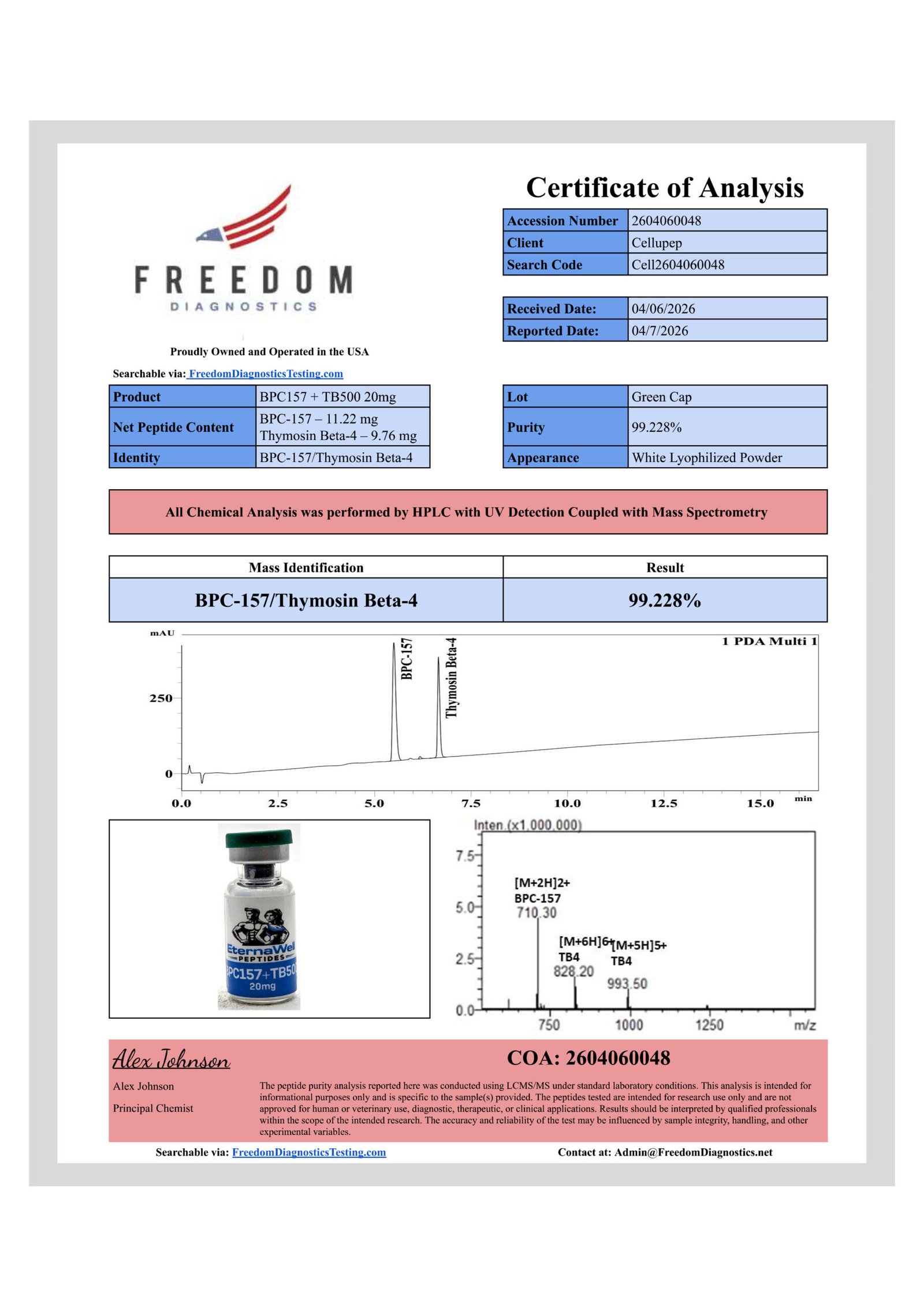 Certificate of analysis 3